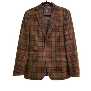 Tallia Tartan Plaid Sport Blazer Wool Blend-Size 38R